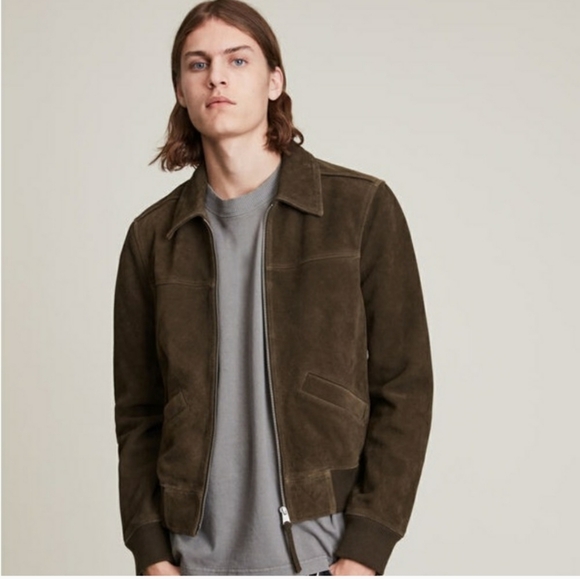 Allsaints suede halcrow jacket - Picture 1 of 3
